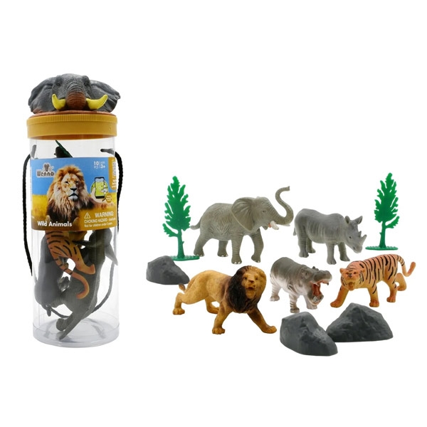 WENNO411661.jpg Wenno Wild Animal Playset in Tube 10pcs - Image 1
