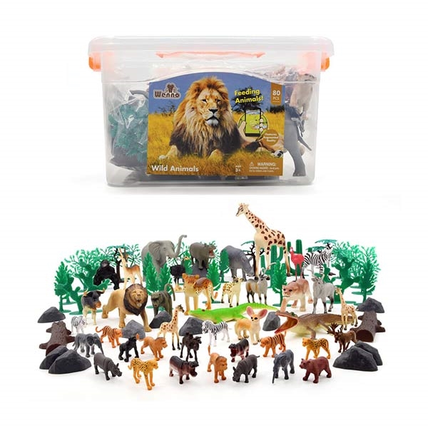 WENNOWILD411999.jpg Wenno Wild Animals playset 80 pcs with AR Games - Image 1
